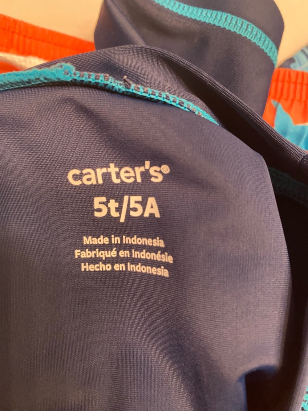 Carter's Navy Rash Guard Set size 5 - Picture 5 of 6